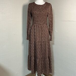 Maggeer  Dress Women's Size MEDIUM Brown Floral Summer Print